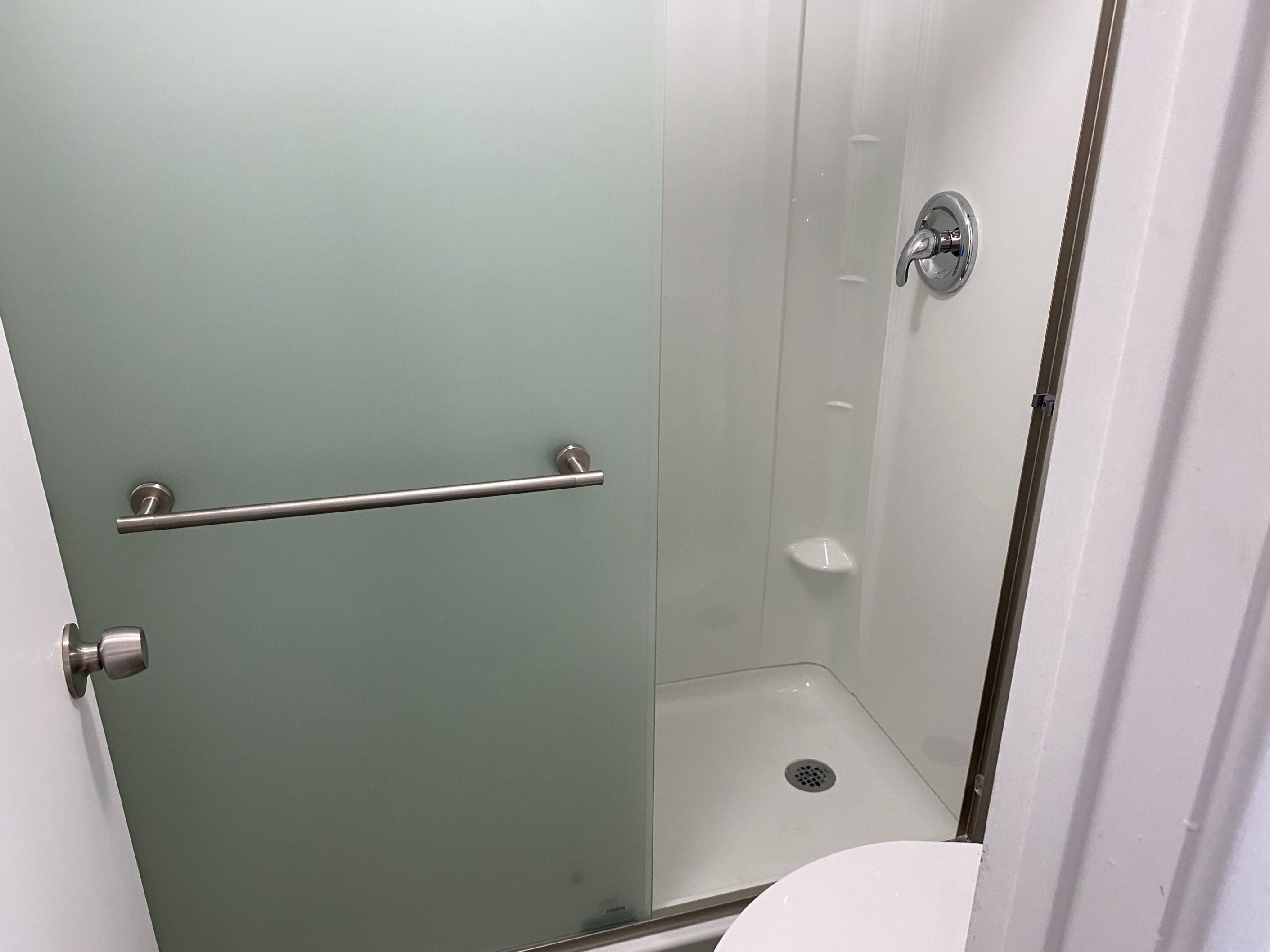 Gallery Image : Install new shower pan walls and glass lighting door, Remodel Bathroom