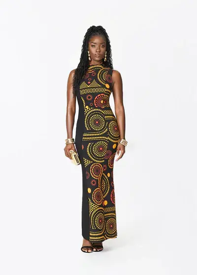 Jalia African Print Stretch Gown